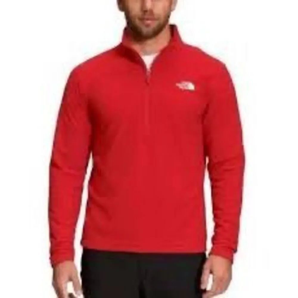 North Face sz L Red 1/4 zip fleece sweatshirt